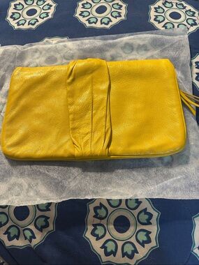 Gianni Bini Yellow Leather Clutch